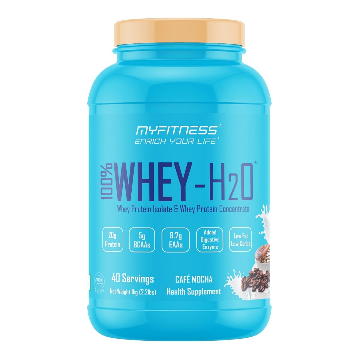 

MYFITNESS ® 100% WHEY-H2O 40 Servings |Whey Protein Powder| Whey Protein Isolate First Source Whey Protein Concentrate Second Source|80% Protein Pe...