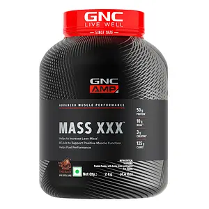 GNC AMP Mass XXX Gainer | Boosts Lean Muscle Gains | Amps Up Workout Results | Increases Strength & Endurance | USA Formulated | 50g Protein | 10g BCAA | 125g Carbs | 3g Creatine | 2 Kg