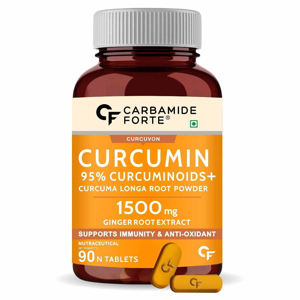 

Carbamide Forte Curcumin Piperine Curcuma Longa Turmeric Powder Ginger | Tablets 90 Veg Tablets | Immunity | Anti-Oxidant