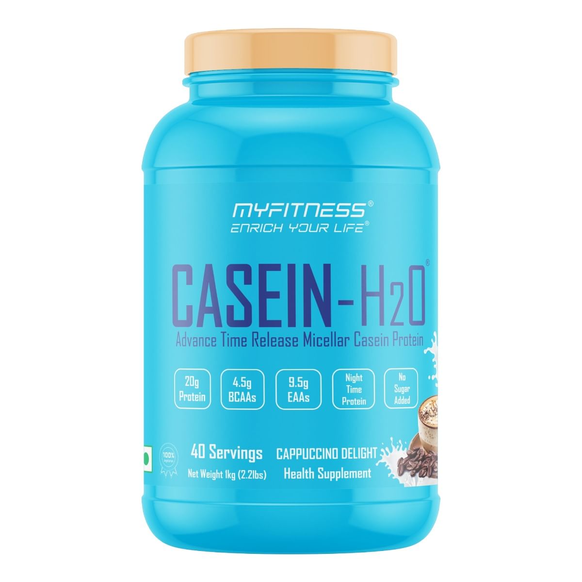 

MYFITNESS ® CASEIN-H2O 1kg |Night Time Casein Protein Powder |20g Protein Per Serving |4.5g BCAAs |9.5g EAAs |No Sugar Added |Advance Time Release ...