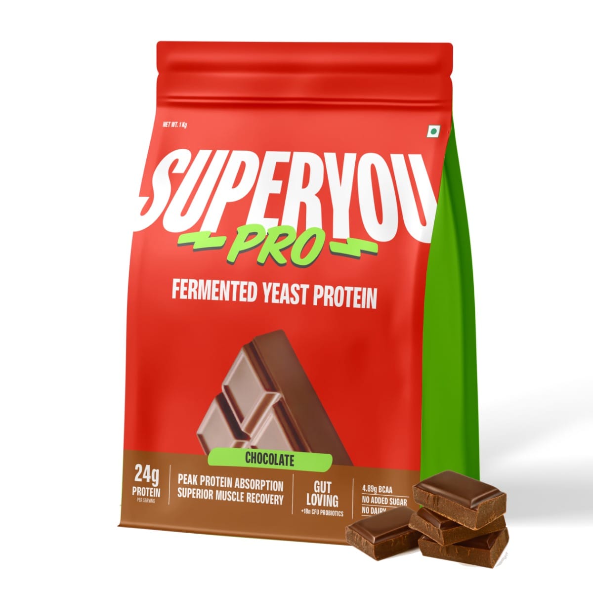 Superyou Pro Fermented Yeast Protein | 24g Protein | Peak Absorption | Superior Muscle Recovery | Gut Friendly + 1Bn CFU Probiotics | PDCAAS of 1 - 1kg