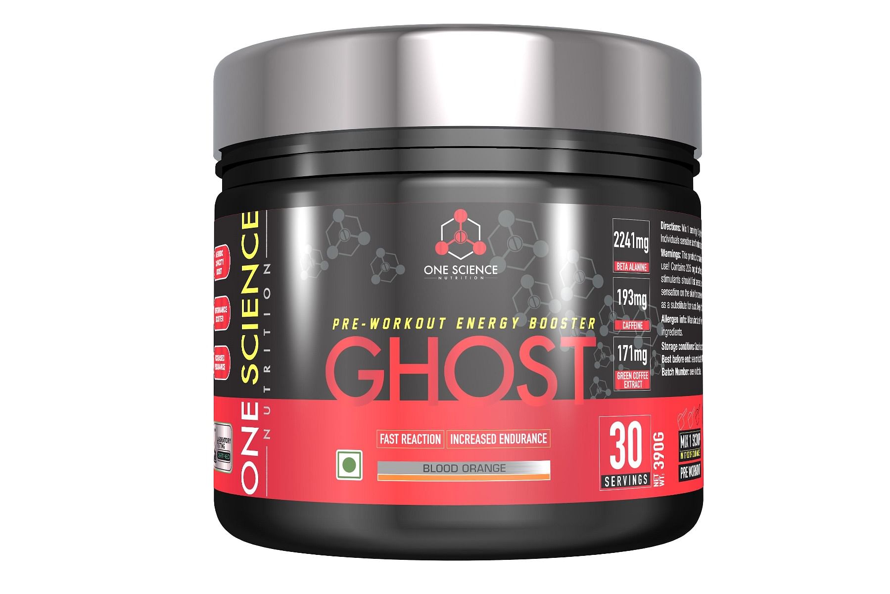 

One Science Nutrition (OSN) Ghost Pre-Workout with Vitamin C and Green Tea Extract for Lean Muscles Building | Next Generation Pre-workout Formulat...