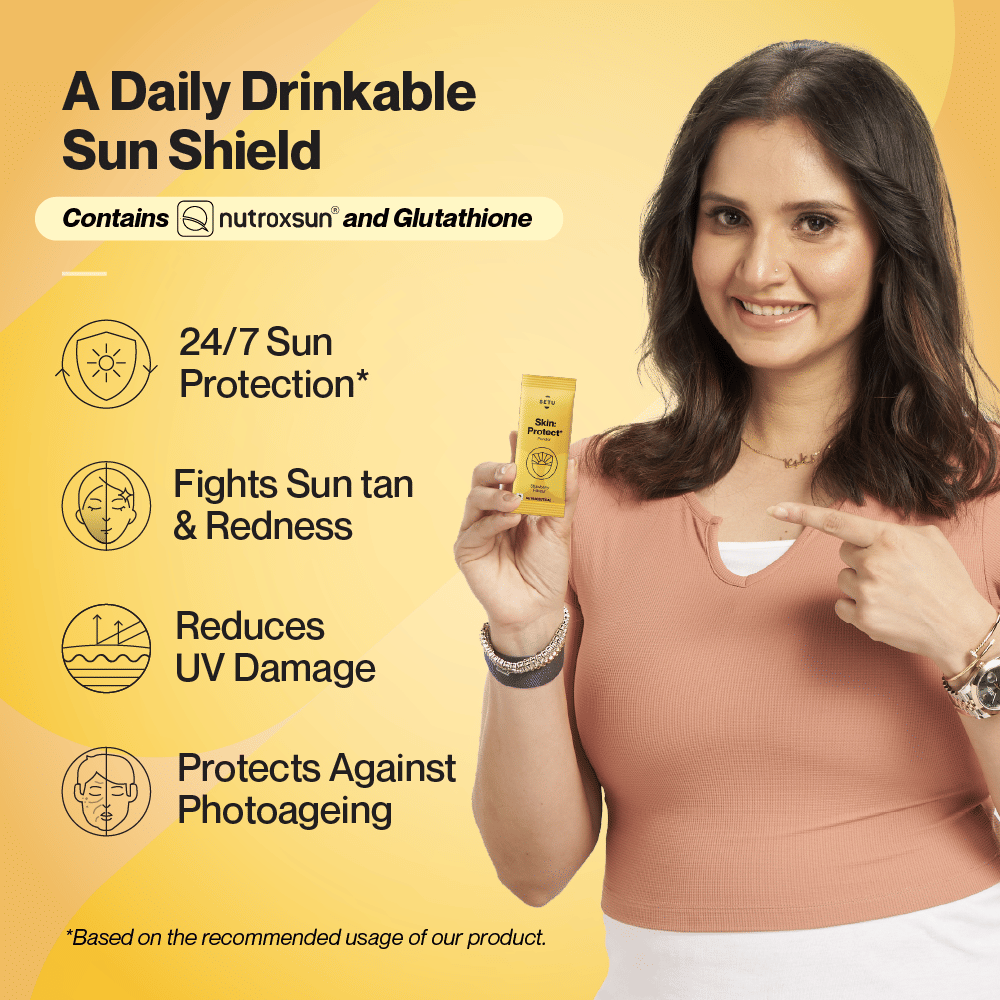 Setu Skin Protect - First Drinkable Sunshield with Plant Based NutroxSun &  Glutathione for Advanced Sun Protection | Boosts UV Tolerance, Reduces  Pigmentation & Photoaging