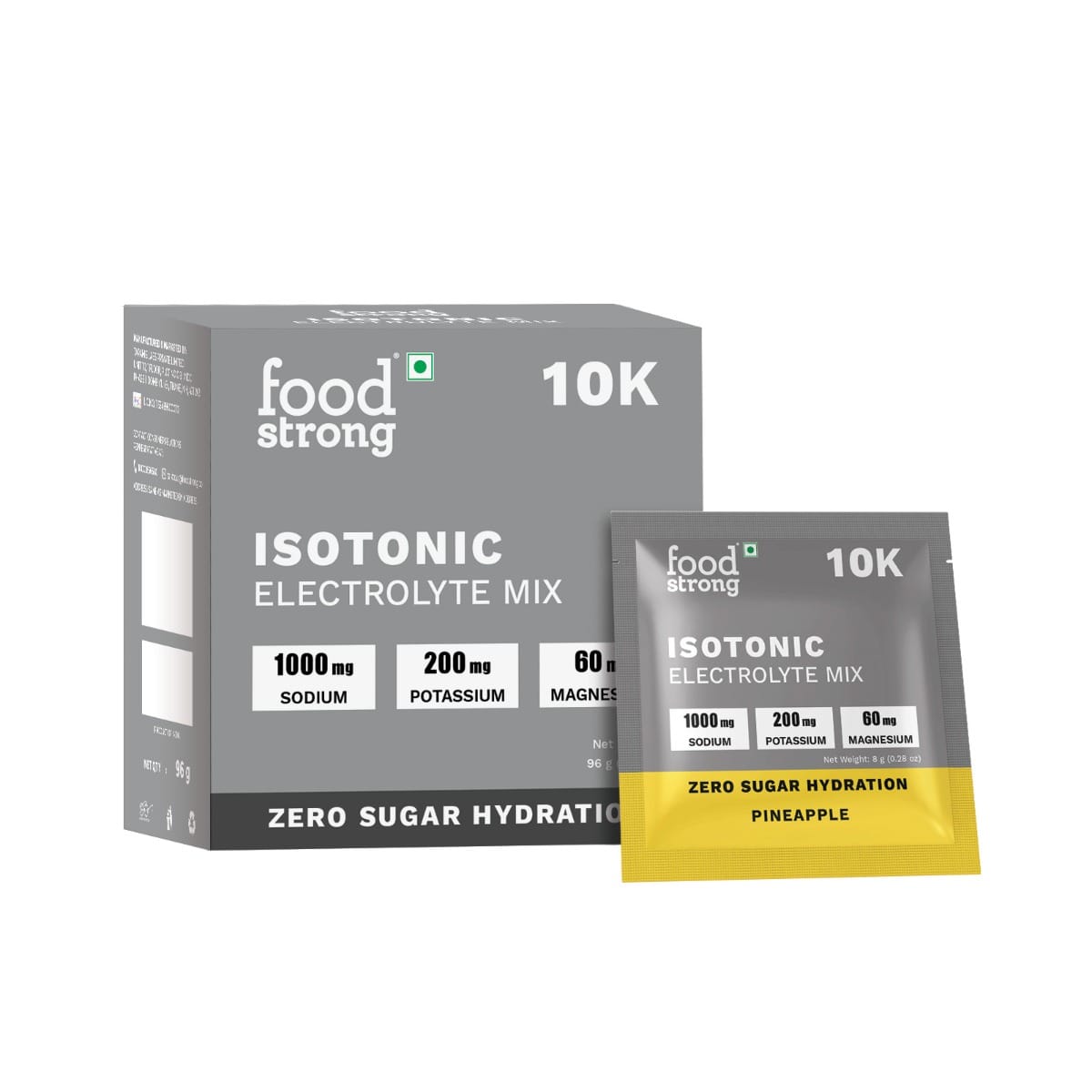 

Foodstrong 10K Isotonic Electrolyte Mix – Zero Sugar Hydration | 1000mg Sodium, 200mg Potassium, 60mg Magnesium | Electrolyte Drink Mix – Pineapple...