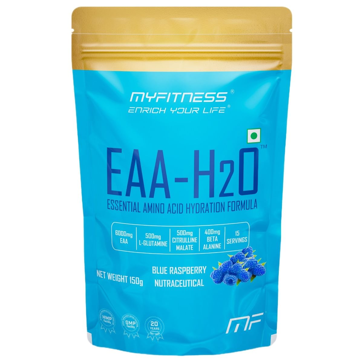 

MYFITNESS EAA H2O | 6000mg EAA | 850mg Electrolyte Blend | 500mg L-Glutamine | 500mg Citrulline Malate | 400mg Beta Alanine | 200mg Taurine | EAA S...