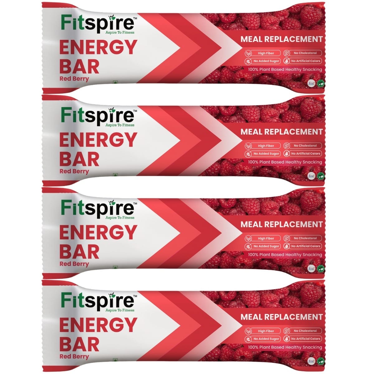 

Fitspire Red Berry Energy bar Pack of 4 Each 35G