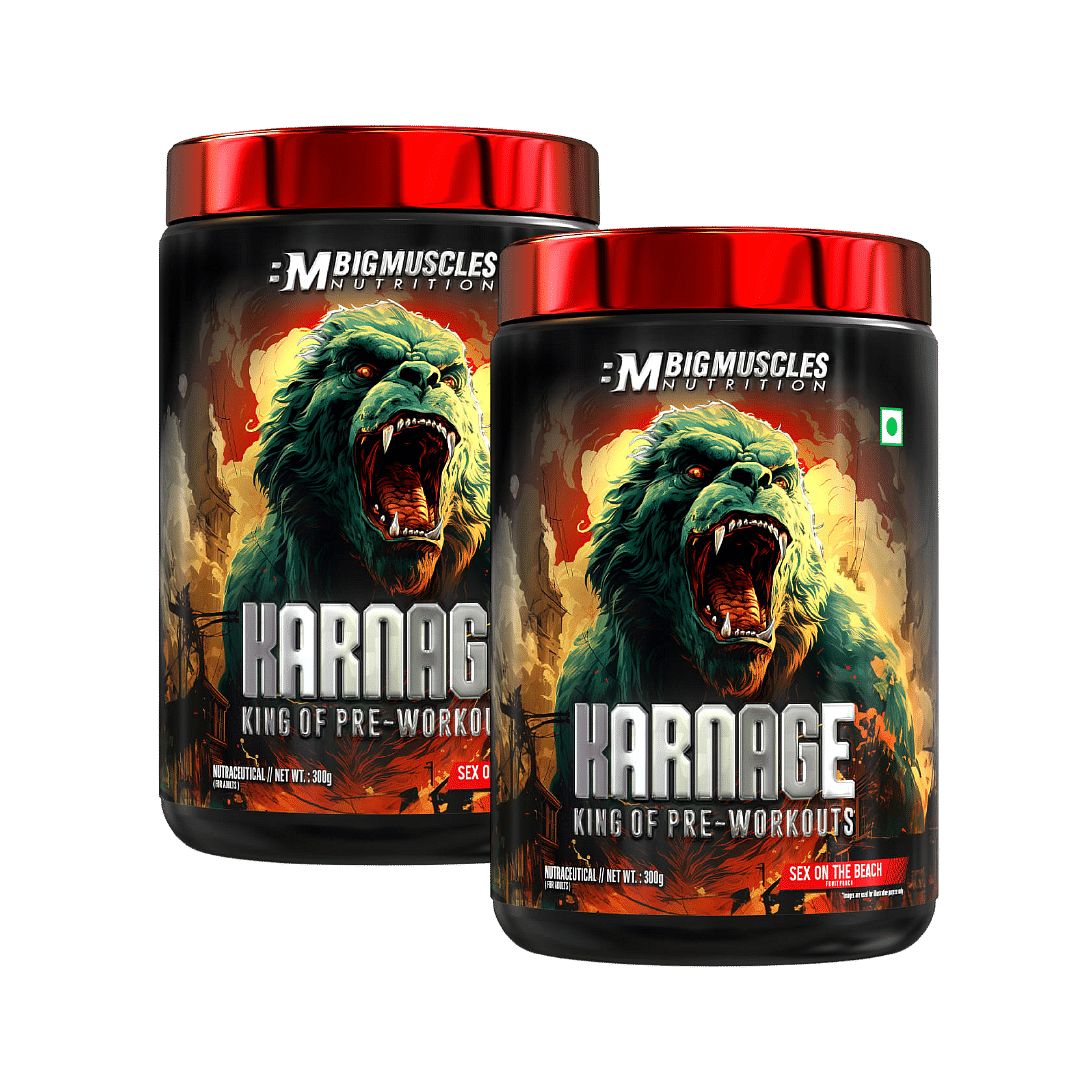 

Bigmuscles Nutrition Karnage Pre Workout (60 Servings, Sex On The Beach)Â | 300G Pack Of 2