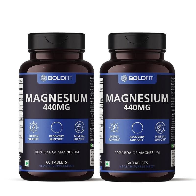 

Boldfit Magnesium Supplements for Men & Women 440mg with Magnesium Oxide For Recovery Support, Relaxation & Energy Support - 100% RDA Of Magnesium ...