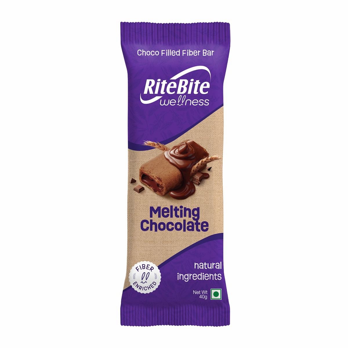 

RiteBite Wellness Choco Filled Fiber Bar, Melting Chocolate - 40g