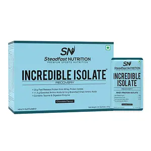 Steadfast Nutrition Incredible Isolate Whey Isolate Protein |100% Pure Isolate Powder with 25g Protein |Muscle Building & Weight Loss Supplement | Instant muscle recovery (Chocolate)