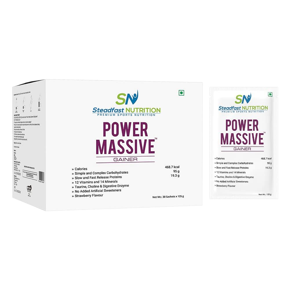 

Steadfast Nutrition Power Massive |Mass Gainer for Men| Protein Powder for Weight Gain, Muscle Gainer, Muscle Mass and Fast Results 1kg |Blend of C...