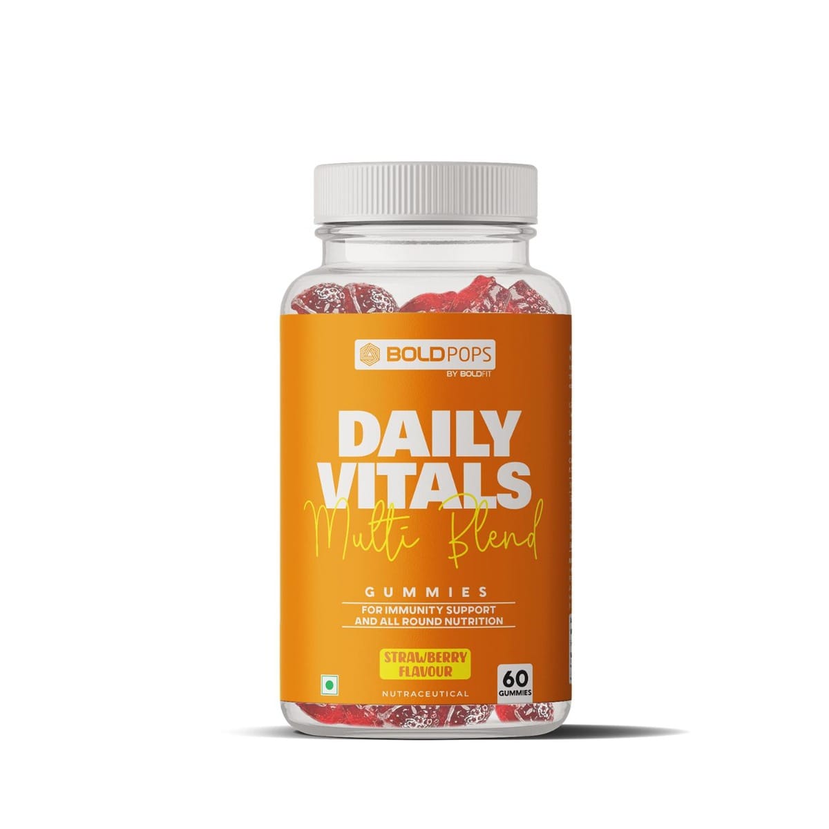 boldfit BOLDPOPS Daily Multivitamin Gummies For Immunity Support, Energy Support & Wellness Support For Men & Women. Delicious Strawberry Flavor Gummies For Men & Women-picture-23
