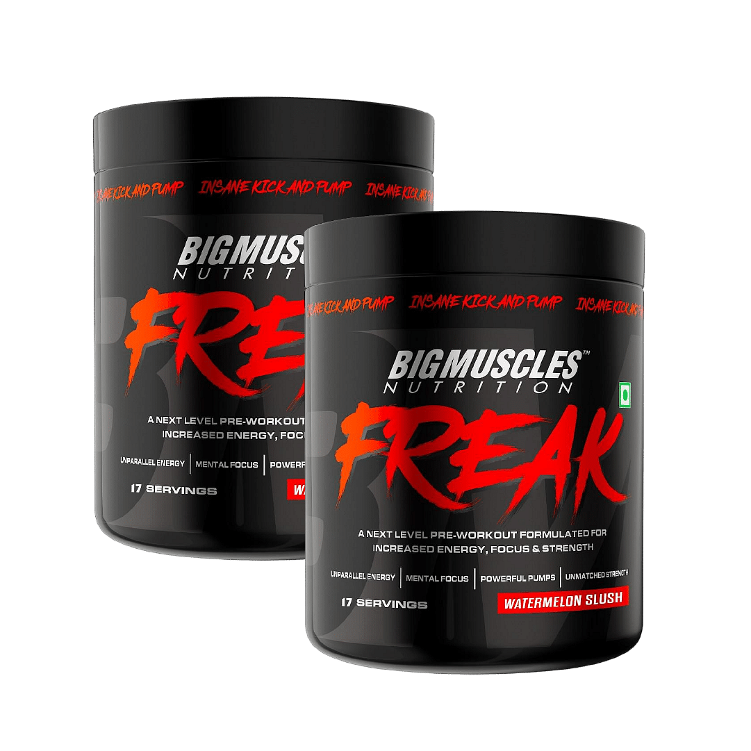 

Bigmuscles Nutrition Freak Pre-Workout (17 Servings, Watermelon) | 100G Pack Of 2