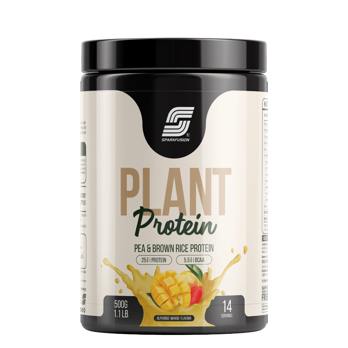 

Sparkfusion Vegan Plant Protein Powder Organic Isolated Pea & Brown Rice Protein 25 gm Protein Easy To Digest Triple|(500 g (Pack of 1), Alphonso M...