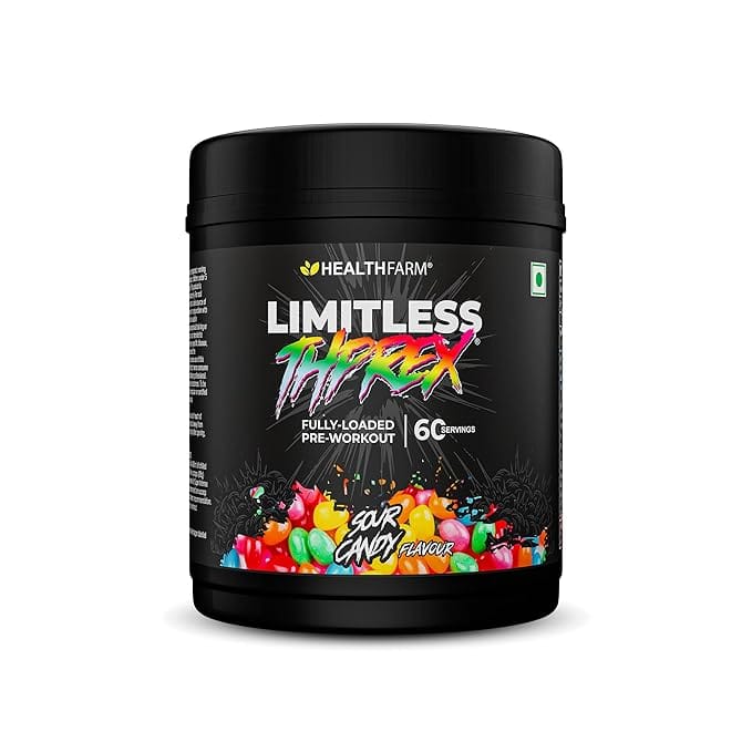 

Healthfarm Limitless Thprex Pre Workout Supplement (Sour Candy) 60 Servings (600g)