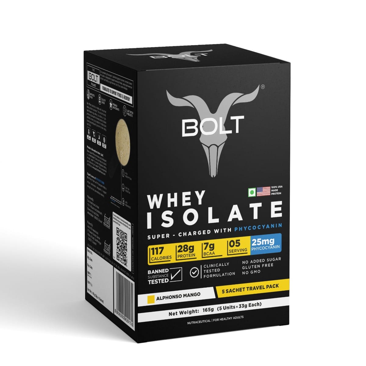 Bolt Whey Protein Isolate Powder | 5 Sachet Travel Pack (5×33g) | 28g Protein per Serving | 7g BCAA | Muscle Support & Recovery | No Added Sugar | Gluten-Free | Easy to digest-image-25