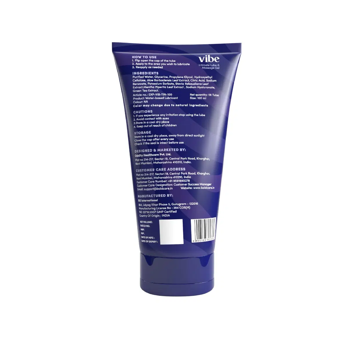 Bold Care Vibe Tingling - Natural Personal Lubricant for Men and Women - Water Based Lube - Skin Friendly, Silicone and Paraben Free - No Side Effects - 100 ml Bold Care Vibe Tingling - Natural Personal Lubricant for Men and Women - Water Based Lube - Skin Friendly, Silicone and Paraben Free - No Side Effects - 100 ml