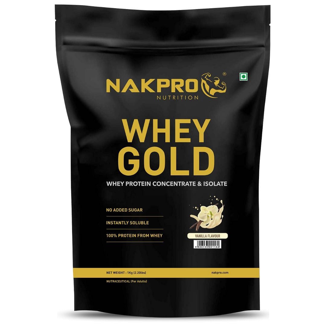 NAKPRO Gold Whey Protein Concentrate 1kg Vanilla