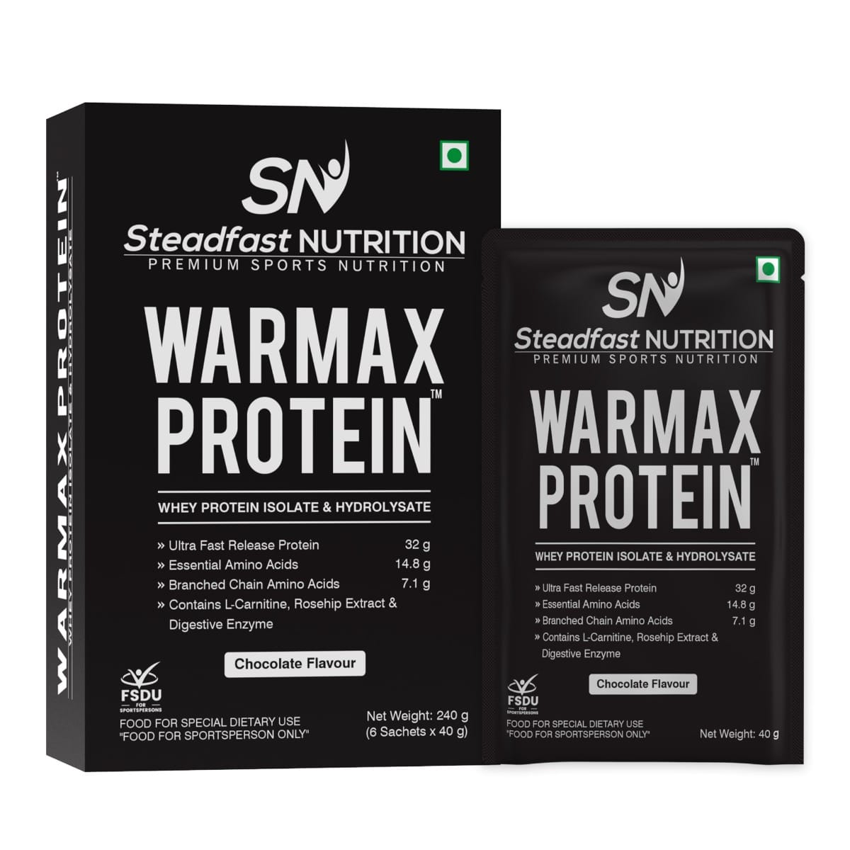 Steadfast Nutrition Warmax Whey Isolate & Hydrolysate Protein Powder | 32g Ultra Fast Release Protein for Muscle Recovery with L-Carnitine, EAAs, BCAAs and Rose Hip Extract (Chocolate)-picture-26