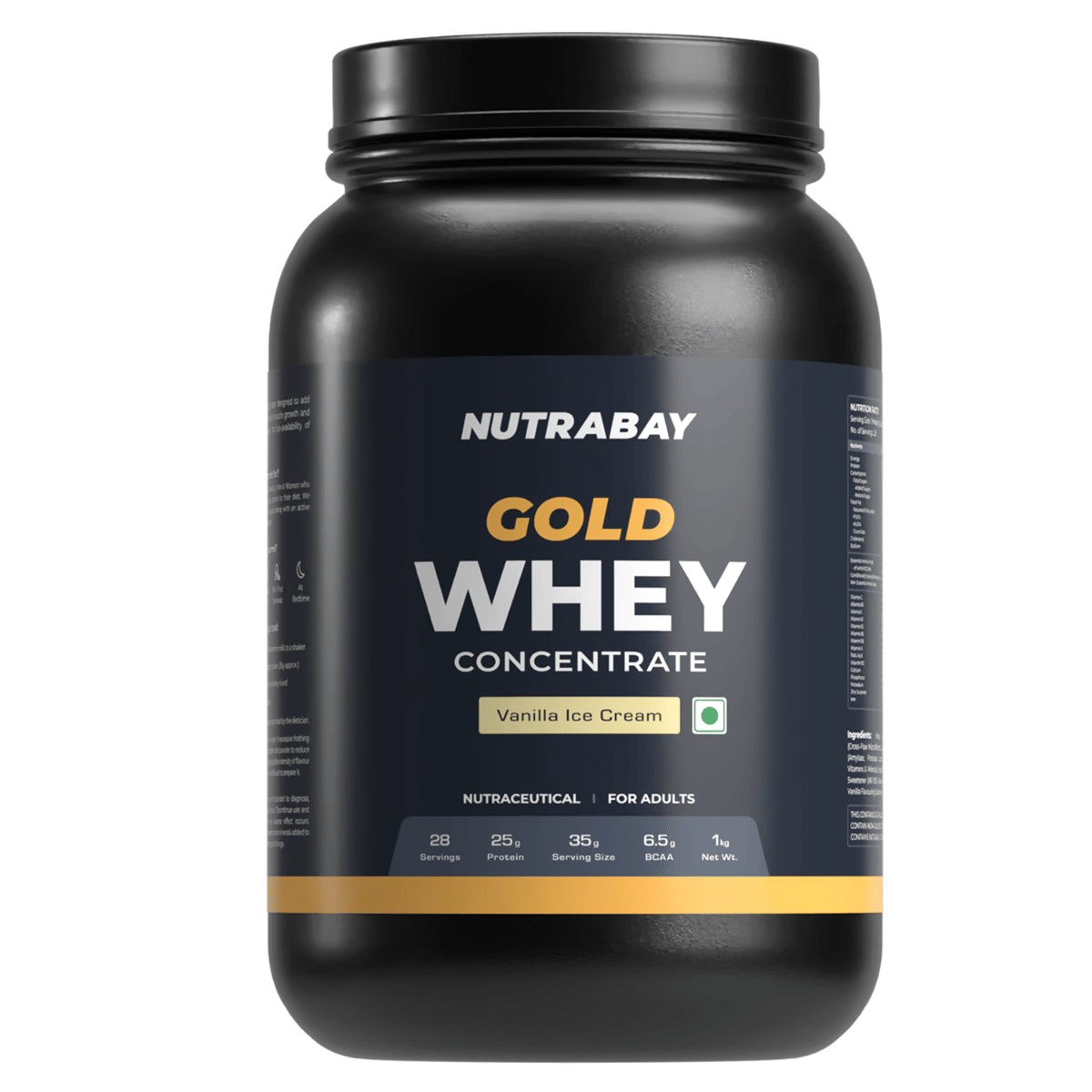

Nutrabay Gold 100% Whey Protein Concentrate with Digestive Enzymes - 25g Protein | Protein Powder for Muscle Support & Recovery - Vanilla Icecream,...