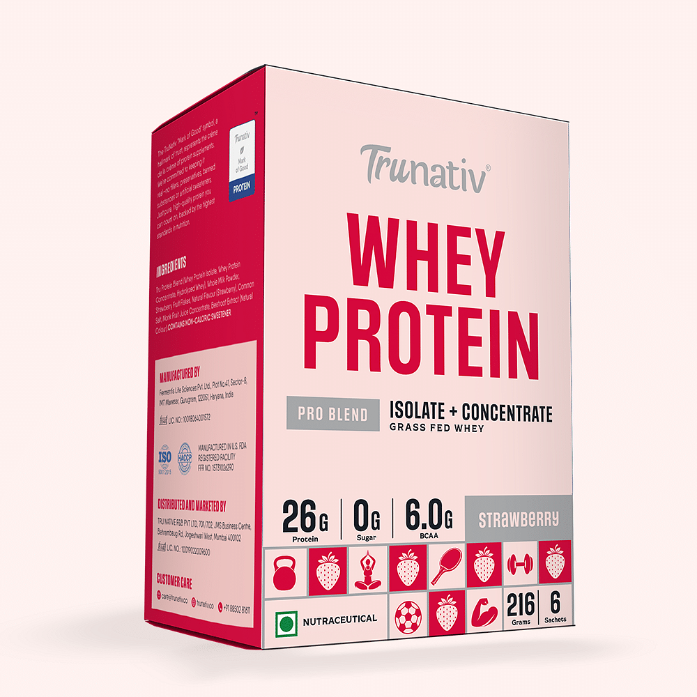 

Trunativ Pro Blend Whey Protein | Strawberry | 26g Protein & 6g BCAA per Serving | Grass-Fed Isolate & Concentrate| Lab Tested for Purity & Accurac...