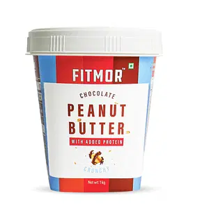 FITMOR Peanut Butter CHOCOLATE CRUNCHY | Healthy | Super High Protein | No Preservatives | Vegan | Premium Peanuts and Rich Chocolate - with added protein 