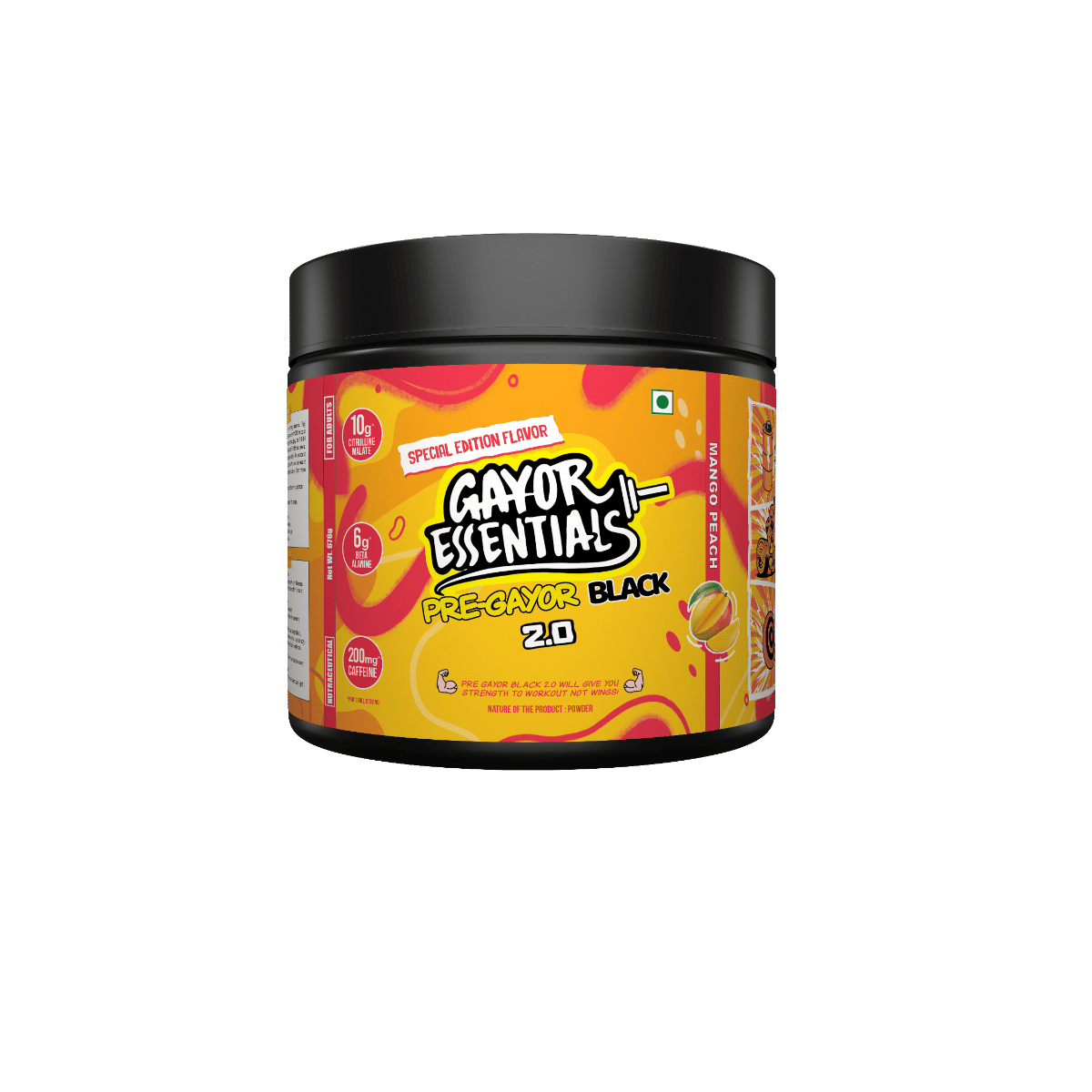 

Gayor Essentials Pre Gayor Black 2.0 Optimally Dosed Advanced Pre Workout 10 g Citrulline Malate 6 g Beta Alanine 200 mg Caffeine L-Theanine Energy...