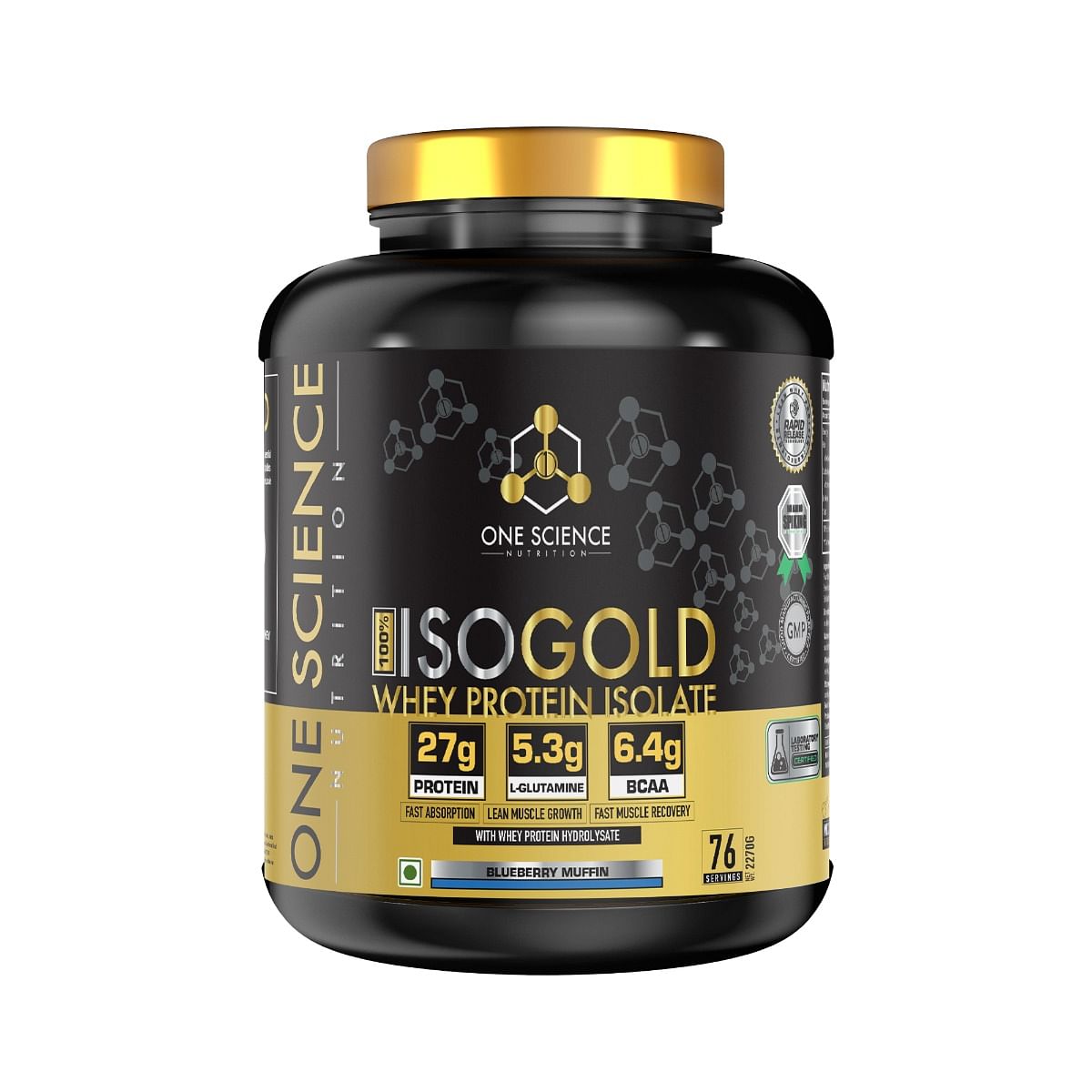 

One Science Nutrition (OSN) 100% Iso Gold Whey Protein | 76 Serving | 27g Protein | Blueberry Muffin Flavour | Muscle Recovery | Fast Absorption 2....