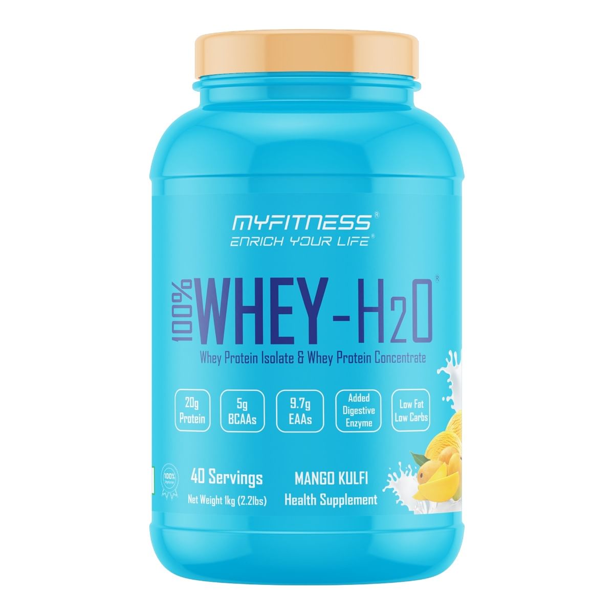 

MYFITNESS ® 100% WHEY-H2O 40 Servings |Whey Protein Powder| Whey Protein Isolate First Source Whey Protein Concentrate Second Source|80% Protein Pe...