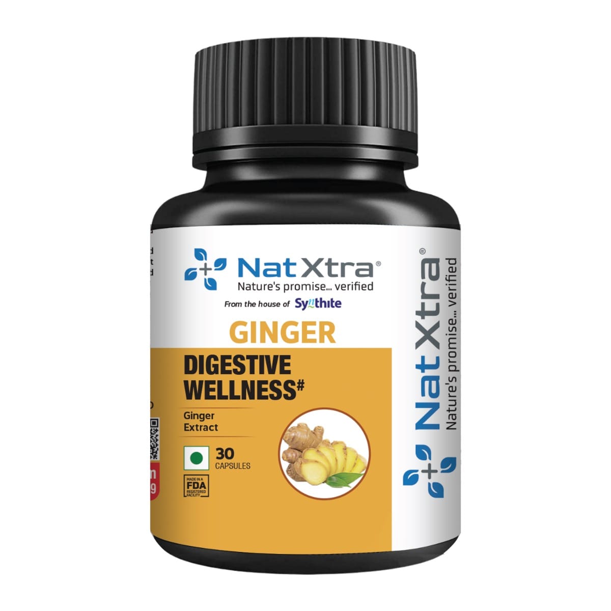 

Natxtra Ginger | Natural Digestive Support | Relieves Constipation, Reduces Bloating & Promotes Healthy Digestion | 30 Veg Capsules