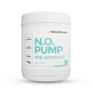 Healthfarm N.O. Pump Stim Free Pre Workout | Non-Stimulant Pre Workout Supplement Powder Nitric Oxide Booster | Pre Workout Supplements Drink for During Workout | (40 Servings
