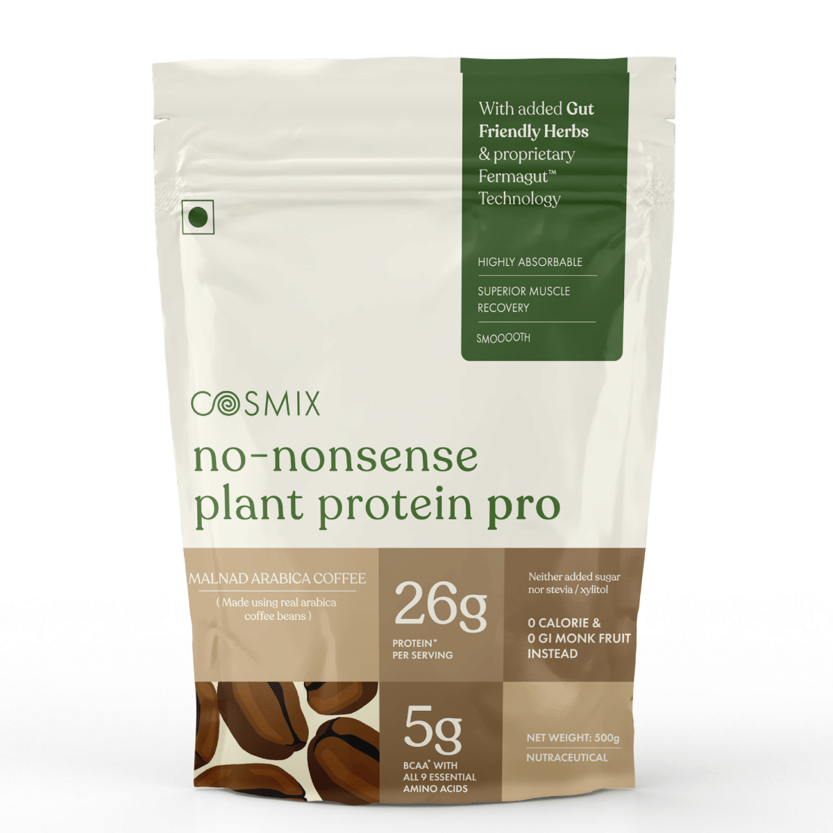 

Cosmix No-Nonsense Fermented Yeast Protein | 26 Protein/Serve, 500g Pouch | Malnad Arabica Coffee | Plant Protein as Smooth As Whey | PDCAAS of 1 |...