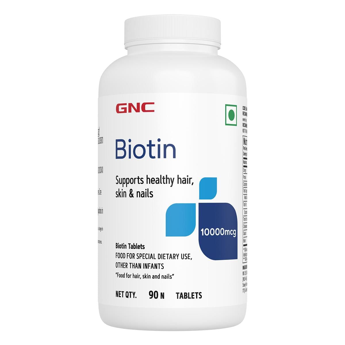 

GNC Biotin 10000mcg Tablets | Reduces Hair Fall & Thinning | Promotes Hair Growth | Controls Frizz | Smoothens Hair Texture | Improves Skin & Nails...