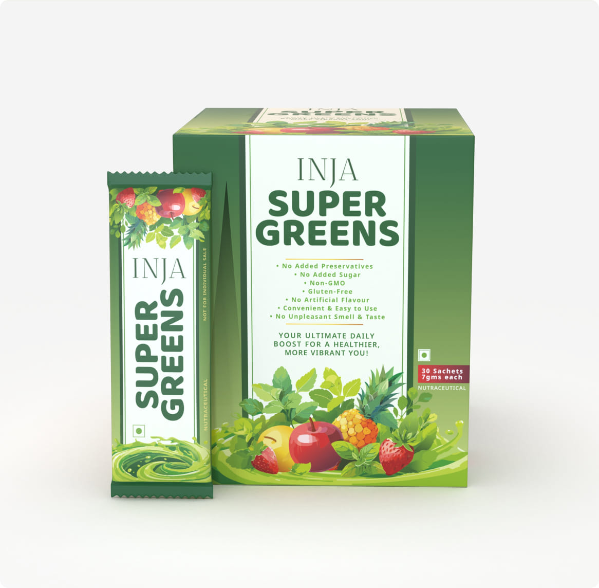 

INJA Super Greens |Complete Daily Greens for Men & Women | 40+ Vitamins, Minerals Superfoods, Adaptogens & Antioxidants for Immunity, Energy, Detox...