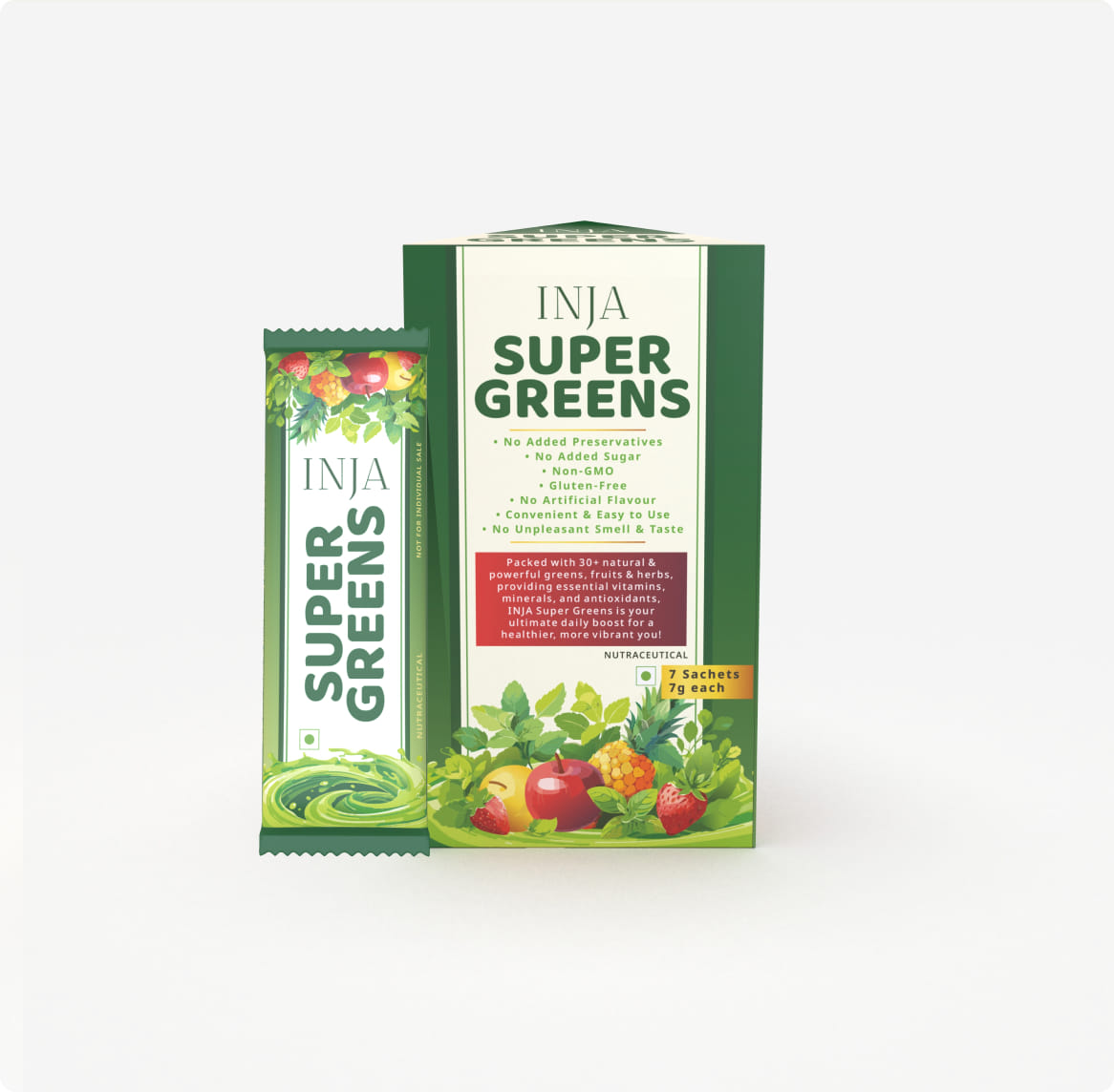 

INJA Super Greens |Complete Daily Greens for Men & Women | 40+ Vitamins, Minerals Superfoods, Adaptogens & Antioxidants for Immunity, Energy, Detox...