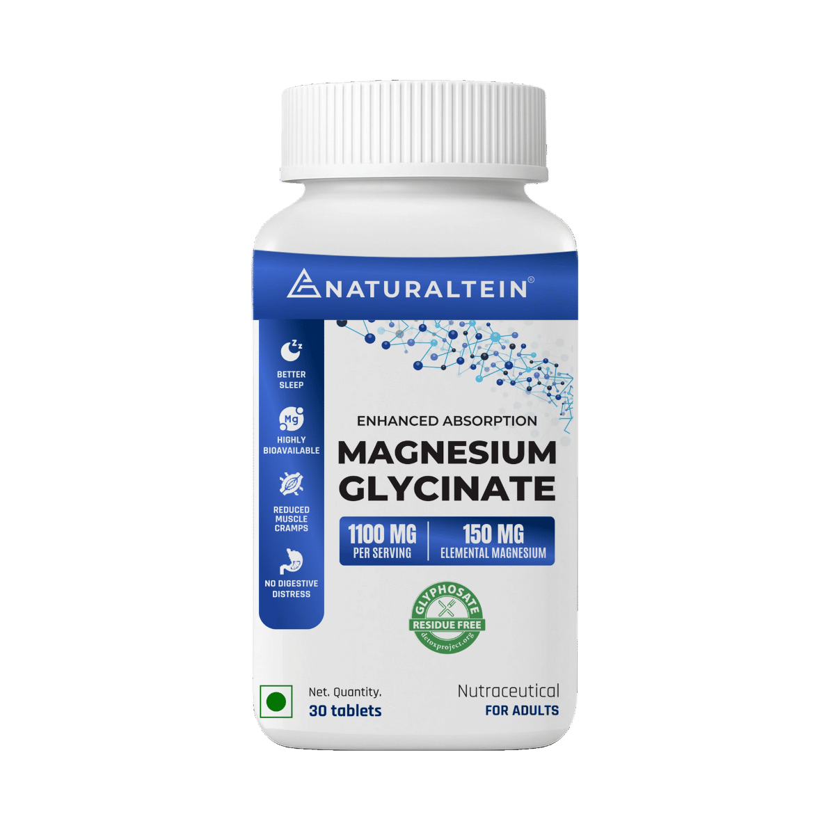 

Naturaltein Magnesium Glycinate - 1100 mg, 30 Tablets