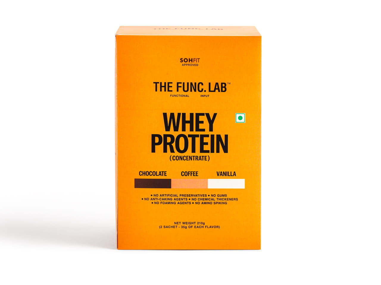 

The Func. Lab Whey Protein Concentrate - Assorted Flavour Travel Packs | 6 Sachets(35g Each) | Grass‑Fed, 25-26g Protein per Scoop | High Protein S...