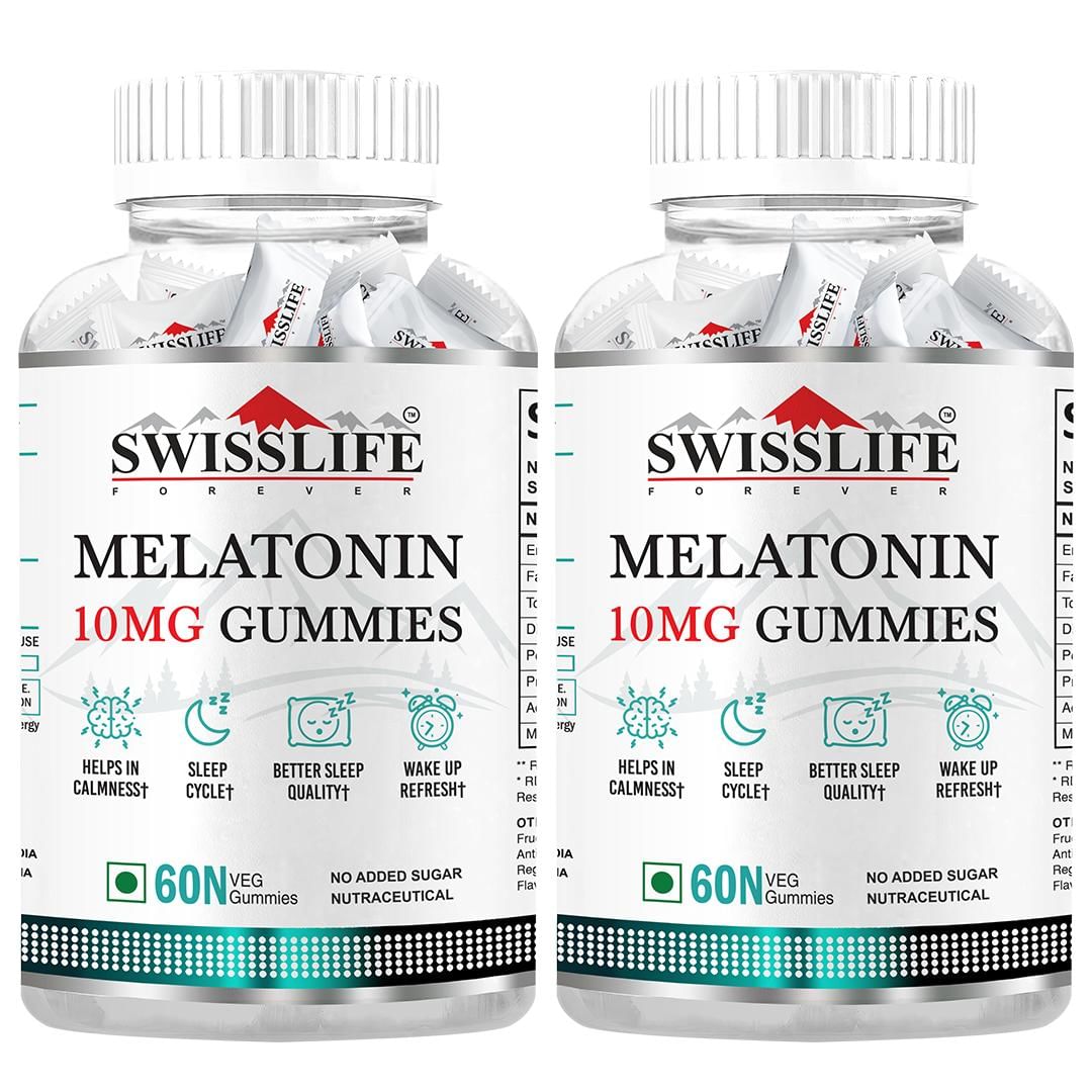 

SWISSLIFE FOREVER Melatonin 10mg Gummies | Sleeping Gummy | Gummy with Root, leaf, and flower extract and Vitamin B6 Help Quick Sleep | Wake Up Rej...