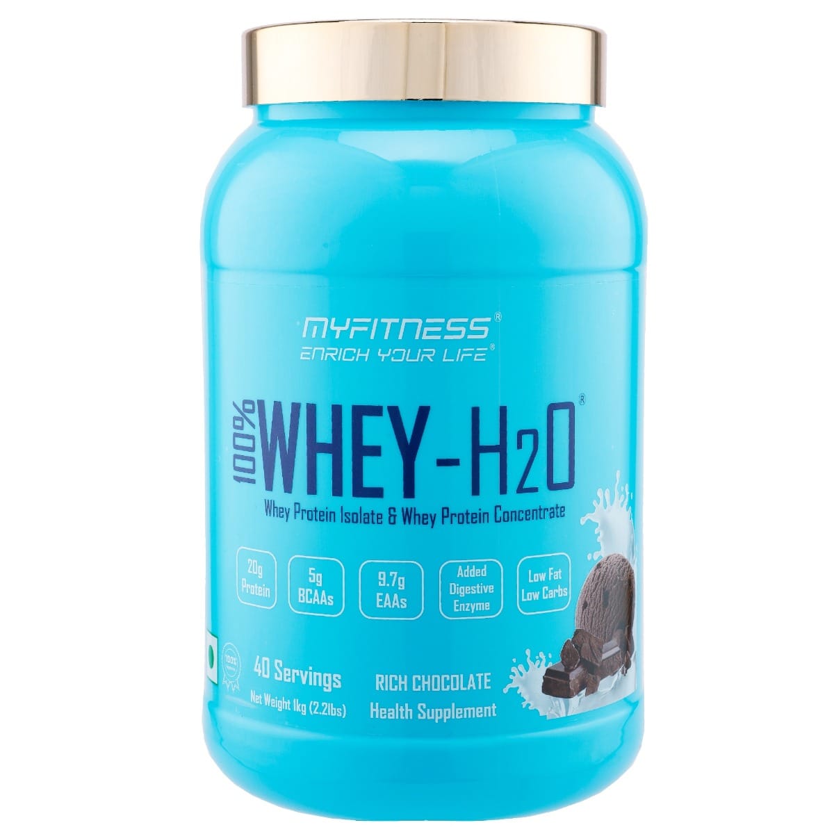 MYFITNESS ® 100% WHEY-H2O 20 Servings |Whey Protein Powder- Rich Chocolate