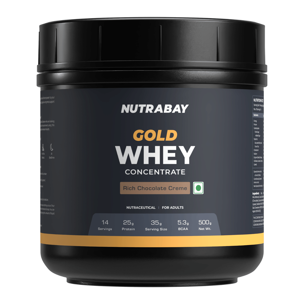 

Nutrabay Gold 100% Whey Protein Concentrate with Digestive Enzymes - 25g Protein | Protein Powder for Muscle Support & Recovery - Rich Chocolate Cr...