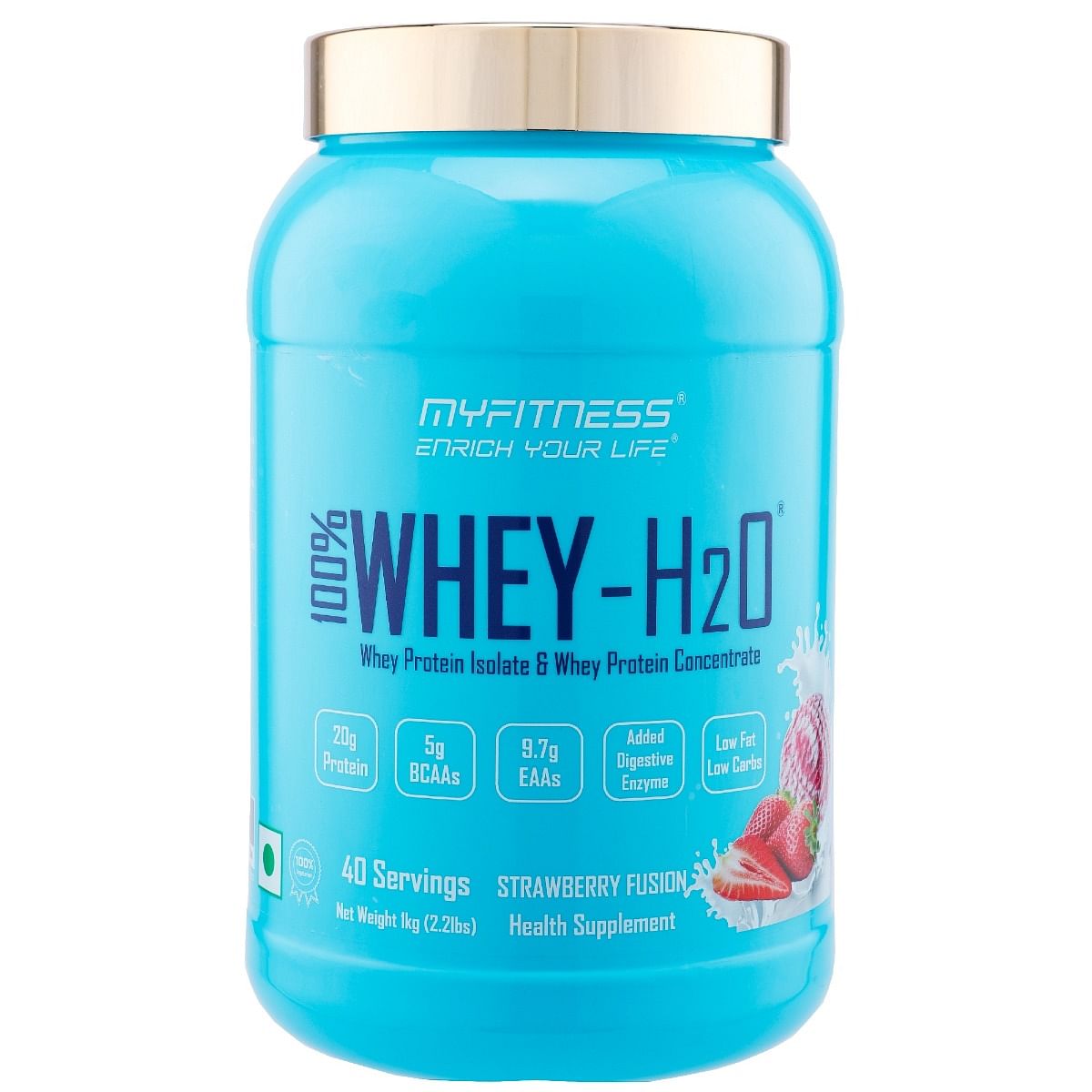 

MYFITNESS ® 100% WHEY-H2O 40 Servings |Whey Protein Powder| Whey Protein Isolate First Source Whey Protein Concentrate Second Source|80% Protein Pe...