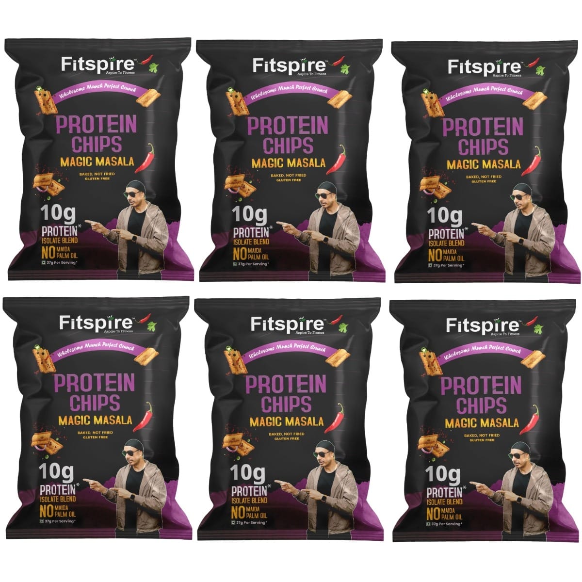 

Protein Chips Magic Masala Flavor Each 37 G Pack Of 6