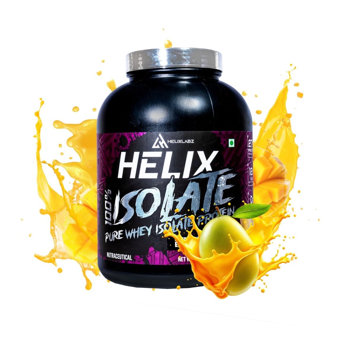 

Helixlabz Isolate 100% whey Pure Isolate for Muscle Growth | Mango | 2kg
