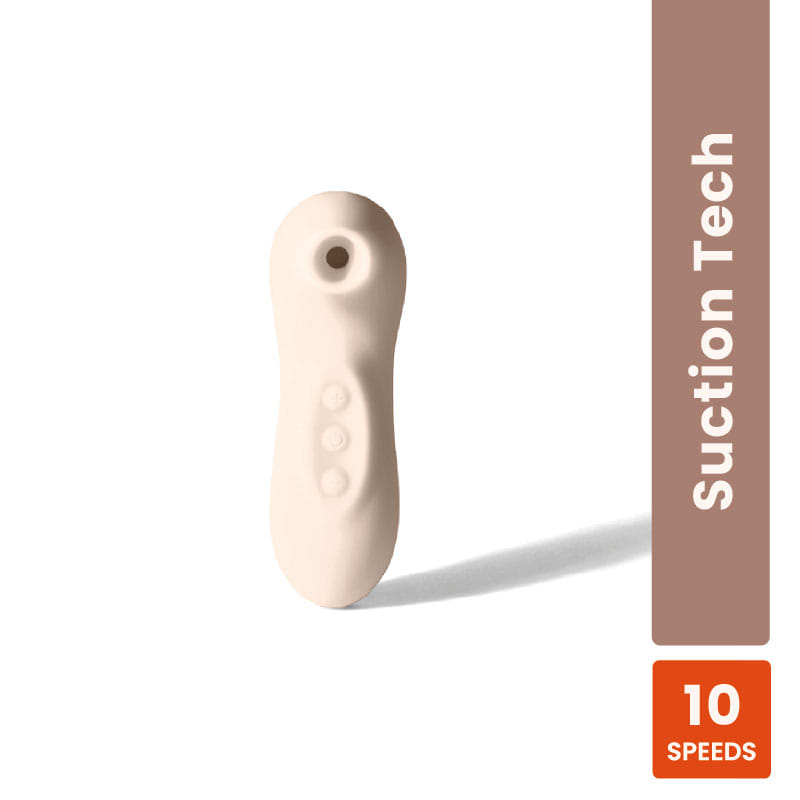 MyMuse Breeze Personal Massager With Suction Technology - 10 speeds, Rechargeable, Waterproof (Brushed Suede)