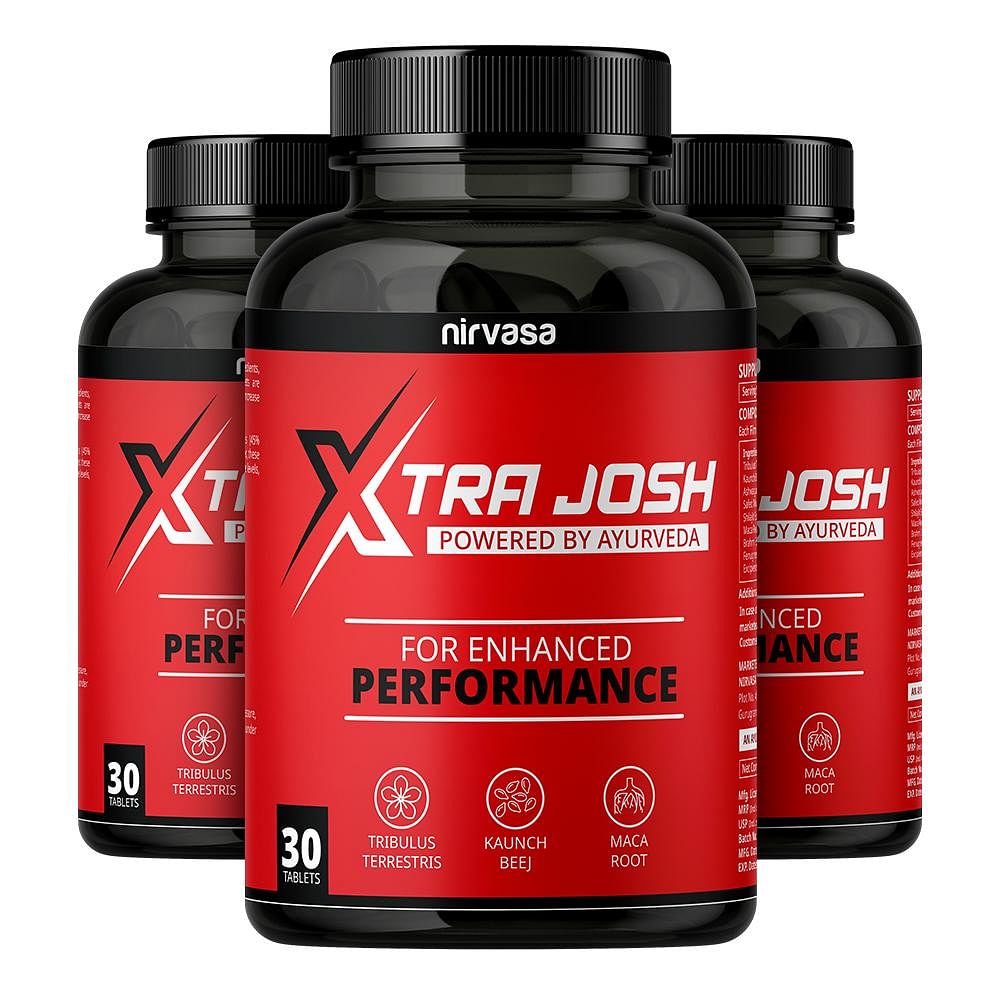

Nirvasa Xtra Josh Tablets for Men with Natural Extracts of Tribulus terrestris, Kaunch Beej, etc| Improves Performance Support, Muscle Support & En...