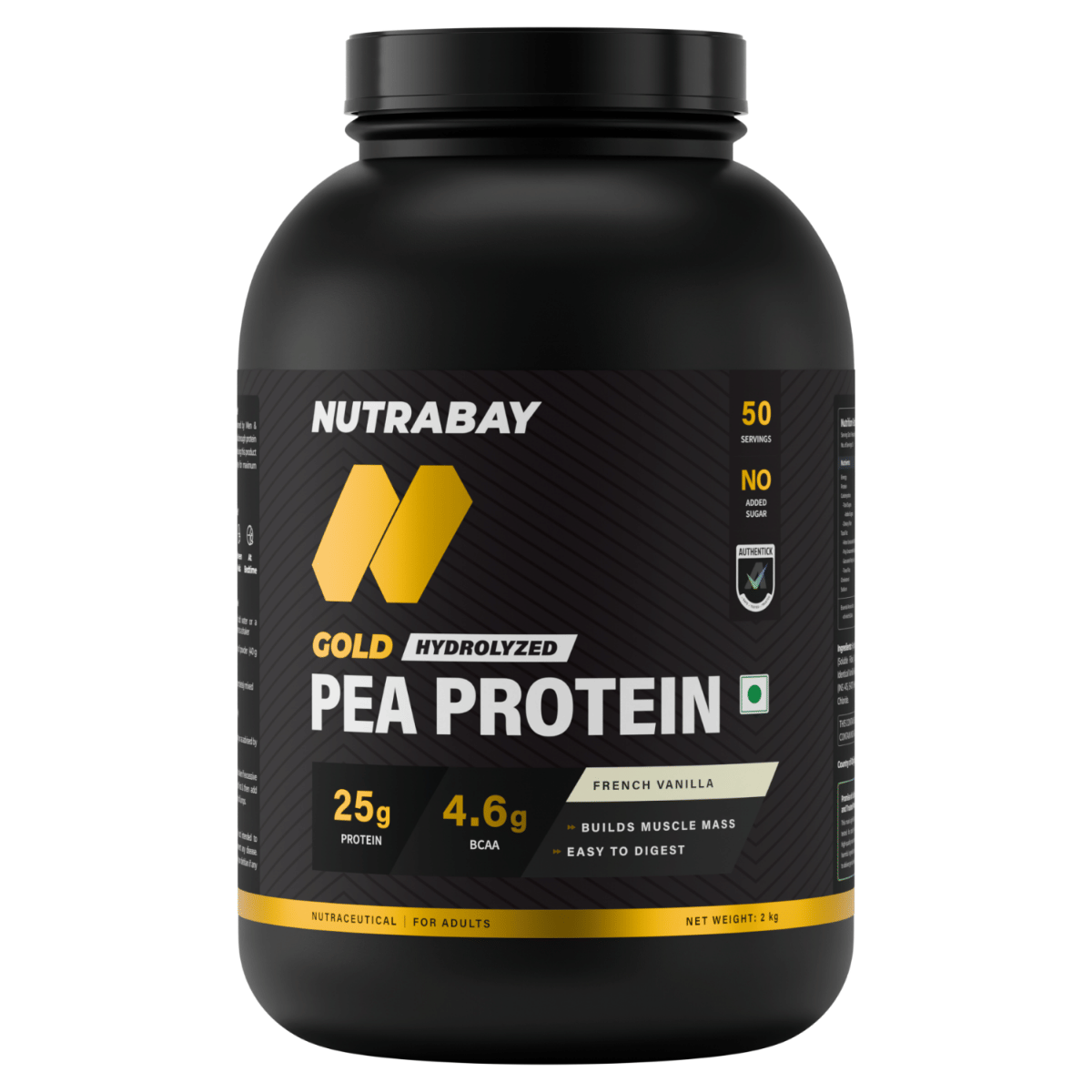 

Nutrabay Gold Pea Protein Powder | 25g Pea Protein, 4.6g BCAA, 5g Soluble Fiber, Healthy Fats | French Vanilla Flavour | Faster Recovery & Smooth D...