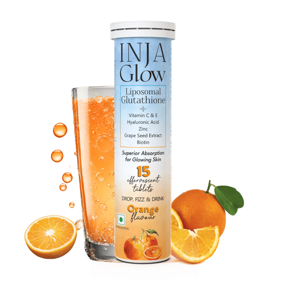 

INJA Glow – India’s 1st Liposomal Glutathione 15 Effervescent Tablets (Orange)