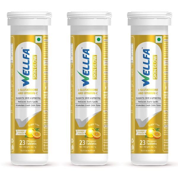 

Wellfa Skin Glow Tablets Effervescent Tablets with L-Glutathione 500mg and Vitamin C Fizz Tablets For Skin Glow & Radiance, Reduces Dark Spots, Ora...