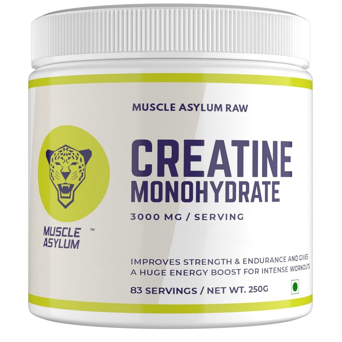 

Muscle Asylum Creatine Monohydrate Powder Unflavored, Pack of 250gm, (83 Servings)