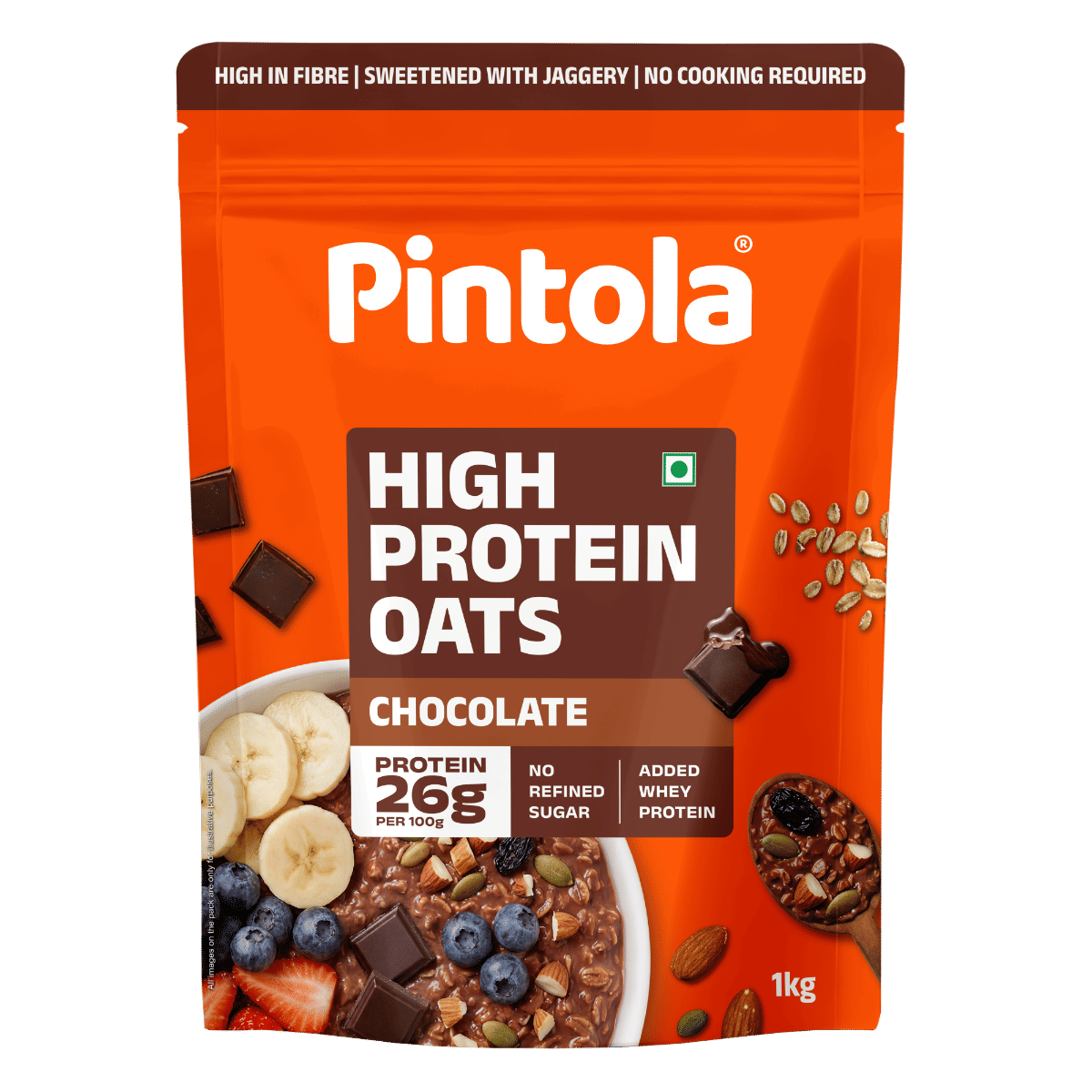 Curated visual reference: Gallery Detail: Pintola 26G High Protein Oats Dark Chocolate Oats For Weight